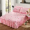 3PCS Classic Floral Printed Bed Spódnica Zakładana okładka blachy bez poślizgu sypialnia Tekstylna spódnica Single Pełna Queen Size Y20245L