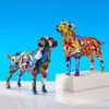 Criativo Arte Colorida Animal Labrador Resina Artesanato Decoração de Casa Cor Moderna Sala de estar simples 220124