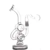 8 polegadas Mini Dab Rigs Glass Oil Rigs Recycler bong Double Barrel Percolator fumar tubulação de água com 14mm Joint vidro queimador de óleo pi3724937