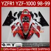 Corpo de motocicleta para Yamaha YZF-R1 YZF-1000 YZF R1 1000 CC 98-01 Bodywork 82No.28 YZF R1 1000CC YZFR1 98 99 00 01 YZF1000 1998 1999 2000 2001 OEM Amarelo Fairings Kit