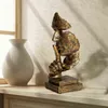 VILAAD 27 cm silenzio è dorato statua del viso ornamenti astratti statuettes scultura mestiere per ufficio decorazione della casa vintage 220112