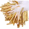 1000 stks 10.5 cm wit hang tag string met gouden messing veiligheidsspeld Geschikt voor kledingstuk S68HP W3BEK