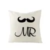 Letter Pillow Case Flax Letter Mr Mrs Love Heart Pillows Cover Printing Cushion Covers Home Fashion Popular 4 5jz UU