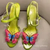 Hot Sexy Bowknot Высоких каблуков Sweety девочки обувь стилеты сандалия женщины 2020 Летней бабочка сучок летней обуви женские 1010