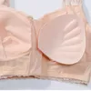 FUNKLOUZ No Steel Ring Bra for Fake Breast Form Mastectomy Front Zipper Bra Designed with Pockets for Silicone Breast Prosthesis 2190H