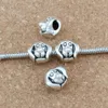 100 unids antiguo plata golden retriever perro cabeza aleación espaciador gran agujero perla para joyería haciendo pulsera collar de bricolaje accesorios f-8