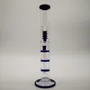 Unique Bongs Birdcage Percolator Water Pipe 18MM Female Triple Oil Rigs Green Blue Clear Glass Thick Bong With Bowl