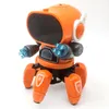 Robot de danse électronique drôle 6 griffes robot de marche animaux de compagnie musique lumière LED jouets éducatifs mignons pour enfants cadeaux LJ201105