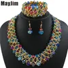 MayJim Statement Necklace Fashion Jewelry Sets Handmade Beads Chain Crystal Dubai Vintage Bijoux Accessories 201222