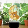 HUACAN LED lampe diamant peinture 5D lumière diamant broderie hibou ours mosaïque dessin animé décor à la maison cadeau 201112