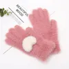 Children's Finger Gloves Child Five Fingers Glove Solid Color Heart Shape Pattern Design Children Gloves Winter Outdoor Keep Warm Proof Windy Students Mitts 6 8hl L2