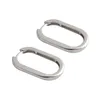Hoop & Huggie 100% 925 Sterling Silver Punk Cool INS Minimal Geometric Oval Circle Open Earrings Earring For Women Jewelry Large241Q