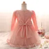 Newborn Baptism Dress For Baby Girl White First Birthday Party Wear Cute Lace Long Sleeve Christening Gown Tutu Infant Clothing 201164865
