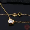 Collier cœur d'amour en argent Sterling 2020 pour femmes, bijoux de mariage en Zircon CZ clair, Q0531, nouvelle collection 925