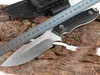 1 Unids Cuchillo recto de supervivencia de alta calidad 9Cr18Mov Punto de caída Hoja satinada Mango completo Tang G10 Cuchillas fijas Cuchillos con Kydex