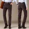 6 цветов мужские толстые вельветовые повседневные брюки зимний стиль бизнес -стиль модная растяжка обычная подгонка мужская бренда одежда 201128