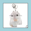Key Rings Cute Soft Plush Cartoon Animal Keychain Small Hamster Toy Doll Keyring Stuffed Mouse Pendant Key Chain Women Bag Charms Trinket Drop Deliver