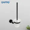 Gappo Bath Hardware Set Black Rostfritt Steel Paper Holder Robe Hook Soap Shelf toalettborste Set Badrumstillbehör T200425