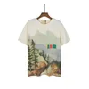 22FW Lyx T-shirt för män Kvinnor Unisex Designer Tees Skjortor Snow Mountain Tryckt Andas klassiska sommarkortärmade toppar Streewear