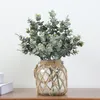 Faux Eucalyptus pozostawia sztuczna zieleń łodygi fałszywe zielone rośliny Oddziały DIY Home Wedding Party Decoration JK2101PH