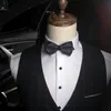 Elegant justerbar fluga rutig mönster affärsdräkt skjorta bowtie för män engagemang bröllop band klänning mode kommer och sandig ny