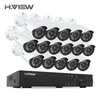 H.View 16chs övervakningssystem 16 1080p Outdoor Security Camera 16ch CCTV DVR-kit Videoövervakning Android Fjärrvy