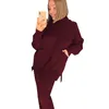 MVGIRLRU Женщины Осень вязаные Двухсеснабные набор Средние выровняющие сплит карманы Свитер + брюки костюмы T200702