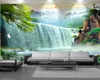 ロマンチックな風景3D壁画壁紙大山脈と滝の美しい風景HDデジタル印刷の湿気防止壁紙
