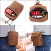 MISFITS crazy horse leather waist packs men vintage small fanny pack with Cigarette case belt phone bag Male hook loops bum bag 201117