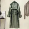 UK Brand new Fashion 2020 Fall Autumn Casual Double breasted Simple Classic Long Trench coat with belt Chic Female windbreaker LJ200825