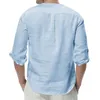 Siperlari Men S Long Rleeve koszule bawełniany bielizny swobodny oddychający wygodny w stylu mody solidny męski luźne shirty LJ200925