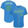 Custom Powder Blue Kelly Green-White Authentic Baseball Jersey