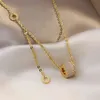 Design Sense Opals Luxurious Pendant Titanium Steel Necklace for Woman 2022 Korean Fashion Jewelry Girl Sexy Clavicle Chain