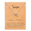 Women 12 Horoscope Zodiac Sign Gold Color Pendant Necklace Taurus Aries Leo 12 Constellations Jewelry Kids Christmas Gifts3254847