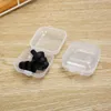 Plastic kralen Opslagcontainers Mini Clear Square Box Lege kast met deksel voor oordoppen sieradenhardware of ander klein vaartuig