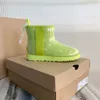 Luxury ankel stövlar designer godis färg booties logo snö stövlar tpu transparent vattentät boot mode designer kvinnor booties vinter boot