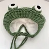 Children Cute Frog Beanies Winter Warm Fleece Knitted Beanie Skull Caps Fashion Outdoor Kids Crochet Hats Cap Earmuffs Hats For 6M-2Y LY1014