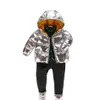 Infantile Garçons Filles Vers Le Bas Coton Imperméable Épaissir Vêtements D'hiver À Capuche Manteau Snowsuit Toddler Enfants Zipper Veste Manteau LJ201126