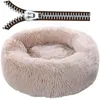 Round Removable Cover Dog Sofa Bed Dog Kennel with Zipper Washable Pet Bed Cat Mats Warm Sleeping Sofa for Large and Small Dog 211219N