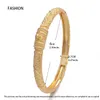 Wando 24K 4pc queen Copper Bangles Gold color Bangles For Men/Women Flower Jewelry 6cm wide Wedding bracelet gift 0930