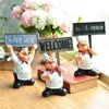 Strongwell American Chef Statue Välkommen Figurine Blackboards Modell Heminredning Tillbehör Kök prydnad Harst Craft Gift LJ200903