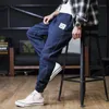 Mäns jeans plus storlek män lösa joggare streetwear harem cargo byxor ankel längd denim byxor elastiska midja sweatpants