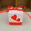 Candy Boxes Wedding Birthday Party Festival Double Hollow Love Heart Laser Cut Wrap Gift Paper Box Case T2I53402