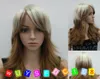 Sexig Fashion Medium-Long Blonde Blandade Brun Straight Ladies Wig + Gratis Parys Cap