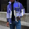 Veste pour hommes mode impression numérique vêtements d'extérieur Vintage à manches longues col rabattu boutonné manteaux veste pour hommes décontracté Streetwear