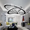 Crystal Moderne K9 Crystal LED Lustre Lights Home Lighting Chrome Lustre Chandeliers Plafond Pendentif Fixtures pour salon