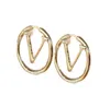 2023 Fashion gold hoop earrings for lady Women Party Wedding Lovers gift engagement Jewelry for Bride