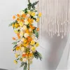 100x45cm Wedding Flower Row Arrangement Supplies Silk Peonies Rose Artificial Flower Row Wedding Arch Backdrop T Station Decor1335453