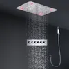 Bathroom Music Shower Set 380 x 580 mm LED ShowerHead Rainfall Waterfall Mist Spray Faucet Thermostatic High Flow Diverter Valve