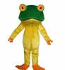 Vestito operato dal costume adulto della mascotte della rana verde professionale della rana